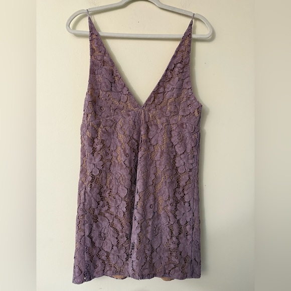 Free People Dangerous Love Lace Mini Dress, color Lilac Purple, size 6 - Picture 6 of 13